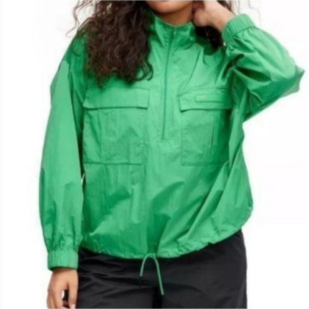 DVF NEW DIANE VON FURSTENBURG GREEN LIGHTWEIGHT WINDBREAKER JACKET LARGE L XL 1X